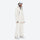 Breathable ski jacket with taped line details - white jacket with white pants, for skiing and snowboarding