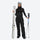 Women's breathable snow jacket with suspender pants - black snow pants, for cold-weather winter sports