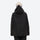 Women's 2-layer insulated ski suit - black, on-model back hood view, for skiing and snowboarding