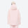 Women's waterproof 2L ski jacket and pants set - light pink, on-model back hood view, for cold-weather winter sports