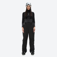 
                  
                    Women's waterproof 2L ski jacket and pants set - black snow pants, on-model front view, for resort and cross-country days
                  
                