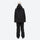 Women's breathable snow jacket with suspender pants - black jacket with black pants, for snowy mountain travel