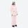 Women's breathable snow jacket with suspender pants - light pink jacket with light pink pants, for snowy mountain travel