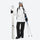 Women's breathable snow jacket with suspender pants - white jacket with black pants, for resort and cross-country days