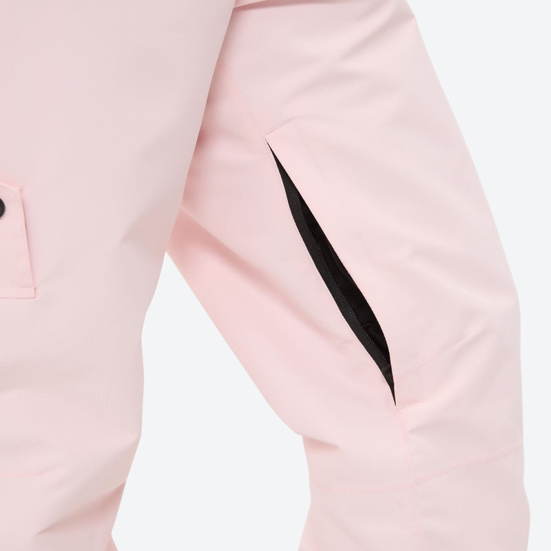 Women's waterproof 2L ski jacket and pants set - light pink snow pants, for skiing and snowboarding