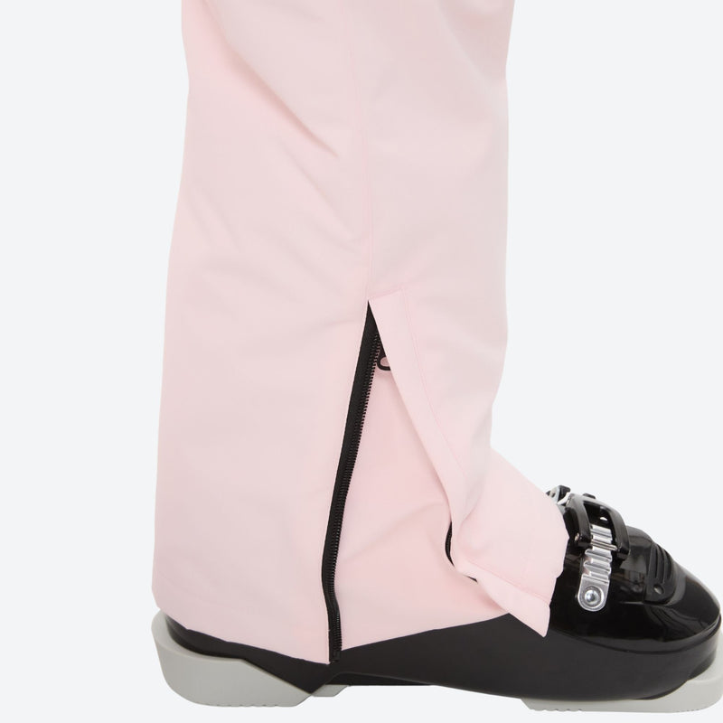 Women's 2-layer insulated ski suit - light pink snow pants, for cold-weather winter sports