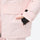 Women's waterproof 2L ski jacket and pants set - light pink, side pocket close-up with hand, for snowy mountain travel