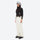 Women's breathable snow jacket with suspender pants - cream snow pants, on-model side view, for resort and cross-country days