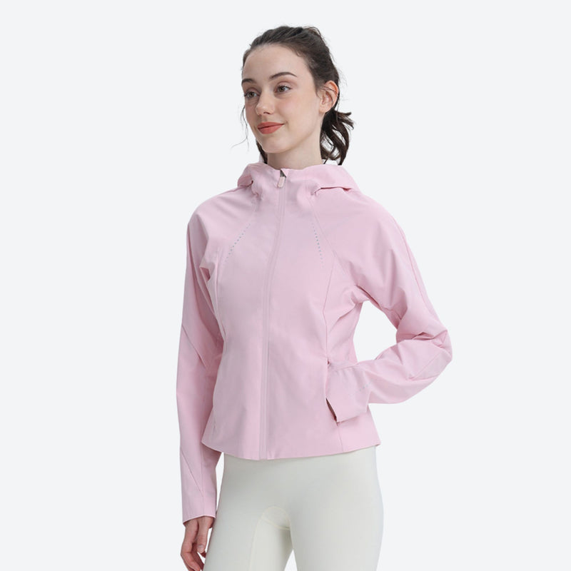 Women's cropped hardshell snowboard jacket with taped seams - pink short hardshell jacket, for cold-weather winter sports