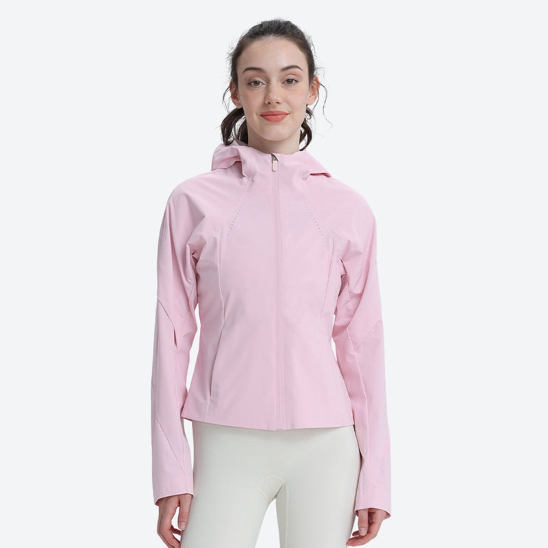 Women's waterproof 3L short hardshell ski jacket - pink short hardshell jacket, for resort and street wear