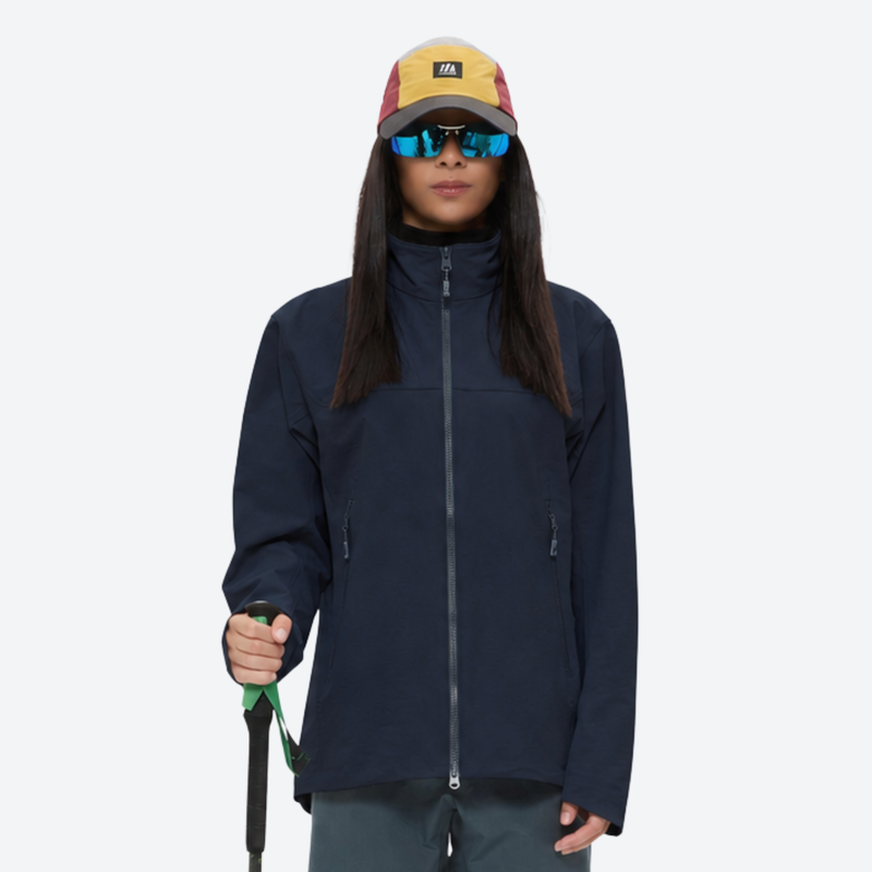 Women's waterproof softshell lightweight jacket - navy softshell jacket, for spring and autumn outdoor wear
