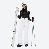 
                  
                    Women's waterproof 3L snow jacket and bib pants - white bib pants with black top, for skiing and snowboarding
                  
                