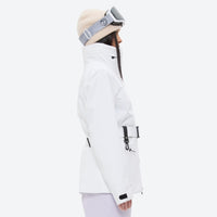 
                  
                    Women's waterproof 3L ski jacket and pants set - white jacket with lavender pants, for skiing and snowboarding
                  
                