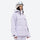 Women's 3-layer breathable ski suit - lavender, on-model hood side view, for skiing and snowboarding