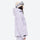 Women's waterproof 3L ski jacket and pants set - lavender, on-model side view, for resort and cross-country days