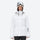 Women's belted snow jacket with suspender pants - white, for resort and cross-country days