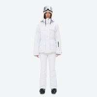 
                  
                    Women's 3-layer breathable ski suit - white jacket with white pants, for resort and cross-country days
                  
                