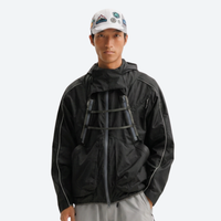 
                  
                    Breathable 2-way wear shell with laser-cut back pocket - black detachable jacket, for travel and daily commute
                  
                