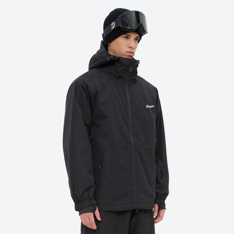 Men's waterproof 2L snow jacket and pants series - black jacket, for powder days and winter commute