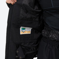 
                  
                    Unisex snowboard jacket and pants with snow gaiters - black, for skiing and snowboarding
                  
                