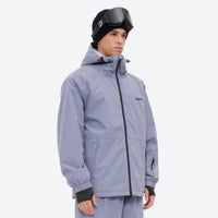 
                  
                    Men's minimalist breathable ski jacket set - lavender gray jacket, for powder days and winter commute
                  
                