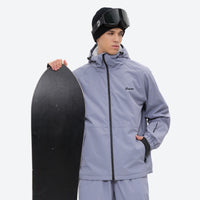 
                  
                    Men's 2-layer snowboard jacket and pants - lavender gray jacket, for skiing and snowboarding
                  
                