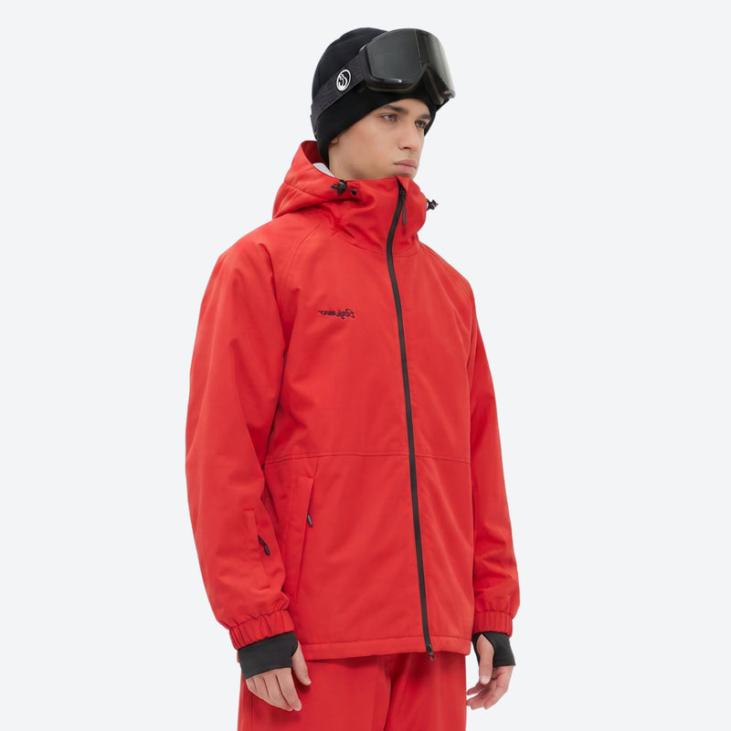 Men's waterproof 2L snow jacket and pants series - red jacket, for cold-weather winter sports