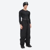 
                  
                    Men's waterproof 2L snow jacket and pants series - black snow pants with black base layer, for resort and street wear
                  
                