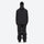 Men's 2-layer snowboard jacket and pants - black jacket with black pants, on-model back view, for cold-weather winter sports
