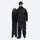 Men's minimalist breathable ski jacket set - black jacket with black pants, for cold-weather winter sports