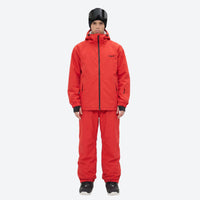 
                  
                    Men's 2-layer snowboard jacket and pants - red jacket with red pants, for resort and street wear
                  
                