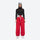Unisex waterproof 2L snow jacket and pants - red snow pants with black top, on-model front view, for resort and street wear