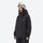 Breathable minimalist 2-layer ski jacket set - black jacket, on-model three-quarter front view, for resort and street wear