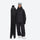 Unisex waterproof 2L snow jacket and pants - black jacket with black pants, for resort and street wear