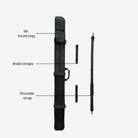 
                  
                    Ski tube bag with shoulder strap - black ski travel bag, structure breakdown infographic, for skiing and snow trips
                  
                