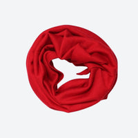 
                  
                    Merino wool neck gaiter in sixteen colors - red merino wool neckwarmer tube, front product view, for hiking and trail walking
                  
                