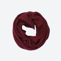 
                  
                    Merino wool neck gaiter in sixteen colors - maroon merino wool neckwarmer tube, front product view, for cycling and commuting
                  
                