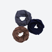 
                  
                    Merino wool neck gaiter in sixteen colors - merino wool neckwarmer tube set, three tube set view, for winter mountain trips
                  
                