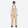Men's waterproof 3L bib snow pants - tan bib snow pants with white top, on-model front view, for skiing and snowboarding
