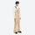 Men's waterproof 3L bib snow pants - tan bib snow pants with white top, on-model side view, for cold-weather winter sports