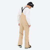 
                  
                    Men's minimalist bib snowboard pants with gaiters - tan bib snow pants, for resort and backcountry days
                  
                