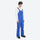 Men's waterproof 3L bib snow pants - blue bib snow pants with white top, on-model side view, for powder and piste riding