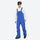 Men's breathable 3-layer suspender ski pants - blue bib snow pants with white top, for cold-weather winter sports