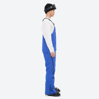 
                  
                    Men's breathable 3-layer suspender ski pants - blue bib snow pants with white top, for powder and piste riding
                  
                