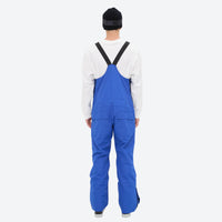 
                  
                    Men's minimalist bib snowboard pants with gaiters - blue bib snow pants with white top, for cold-weather winter sports
                  
                