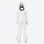 Women's minimalist bib snowboard pants with gaiters - white bib snow pants with white top, for resort and backcountry days
