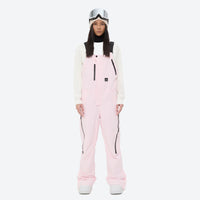 
                  
                    Women's breathable 3-layer suspender ski pants - pink bib snow pants with white top, for resort and backcountry days
                  
                
