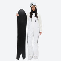 
                  
                    Women's waterproof 3L bib snow pants - white bib snow pants, for skiing and snowboarding
                  
                