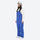 Women's minimalist bib snowboard pants with gaiters - blue bib snow pants with white top, for skiing and snowboarding