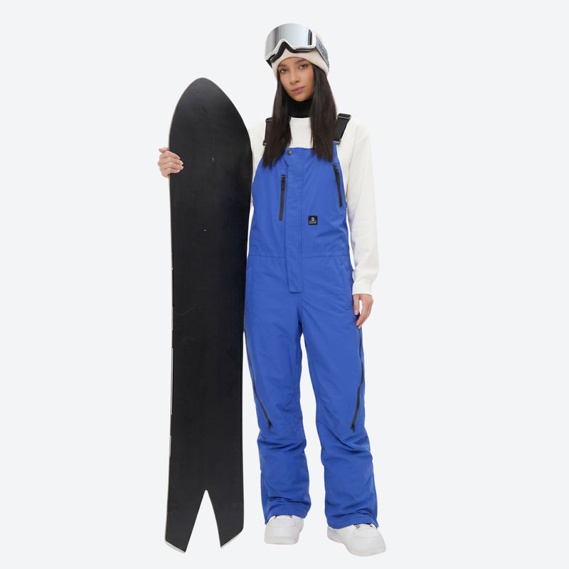 Women's waterproof 3L bib snow pants - blue bib snow pants, for resort and backcountry days